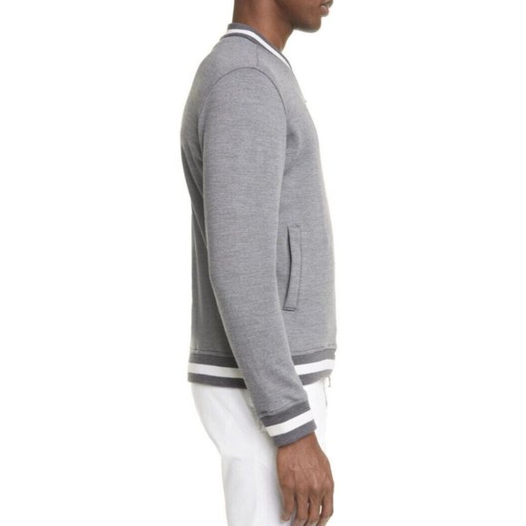 Eidos Napoli Trim Fit Heathered Wool Baseball Jacket (Slim Fit) NWT $595 (A4) - Picture 4 of 12